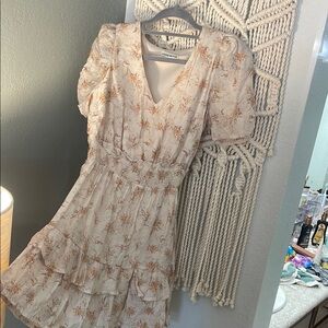 Moon River Floral Ruffle Mini Dress